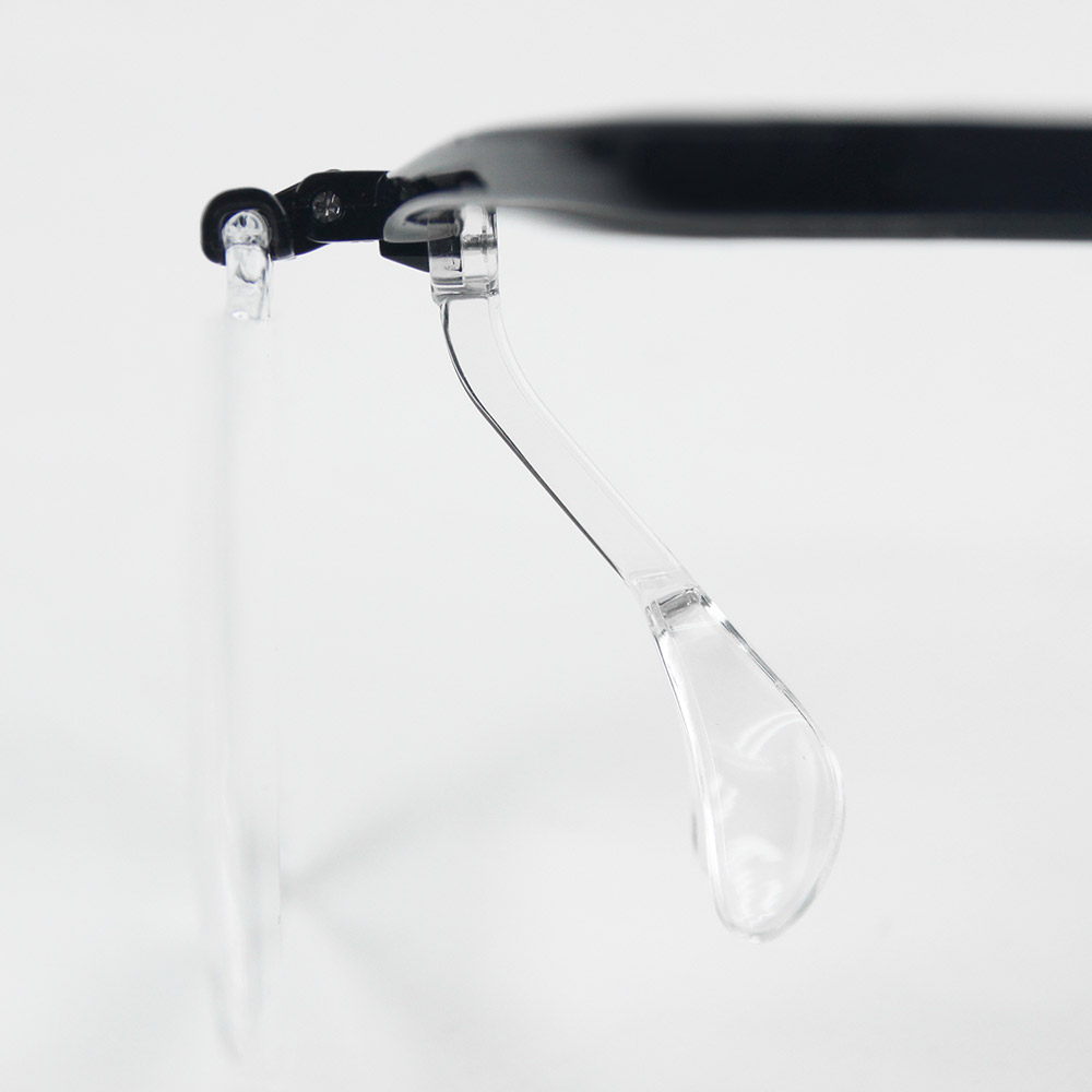 [日本 I.L.K.] 1.6x&2x/110x45mm 日本製大鏡面放大眼鏡套鏡 2片組 黑色框 HF-60DEBK, 純黑, large