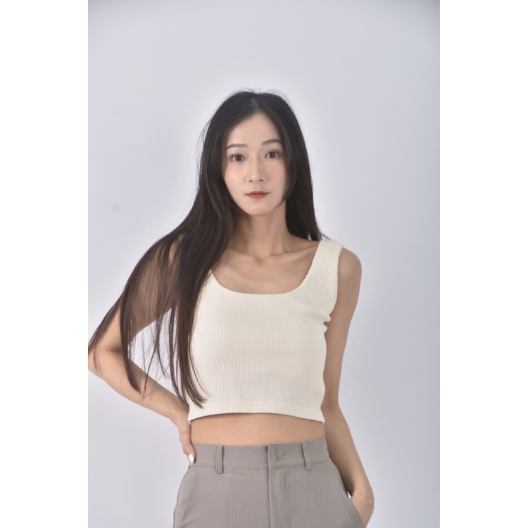 (S) topdressing韓牌質感修身短版有內襯杏色上衣二手衣, , large
