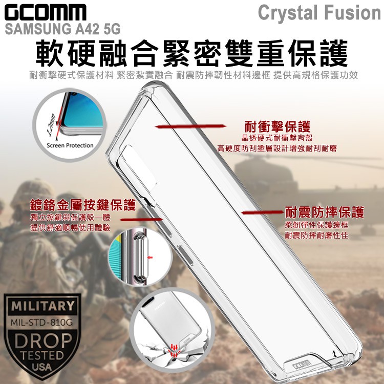 GCOMM Galaxy A42 5G 晶透軍規防摔殼 Crystal Fusion, , large