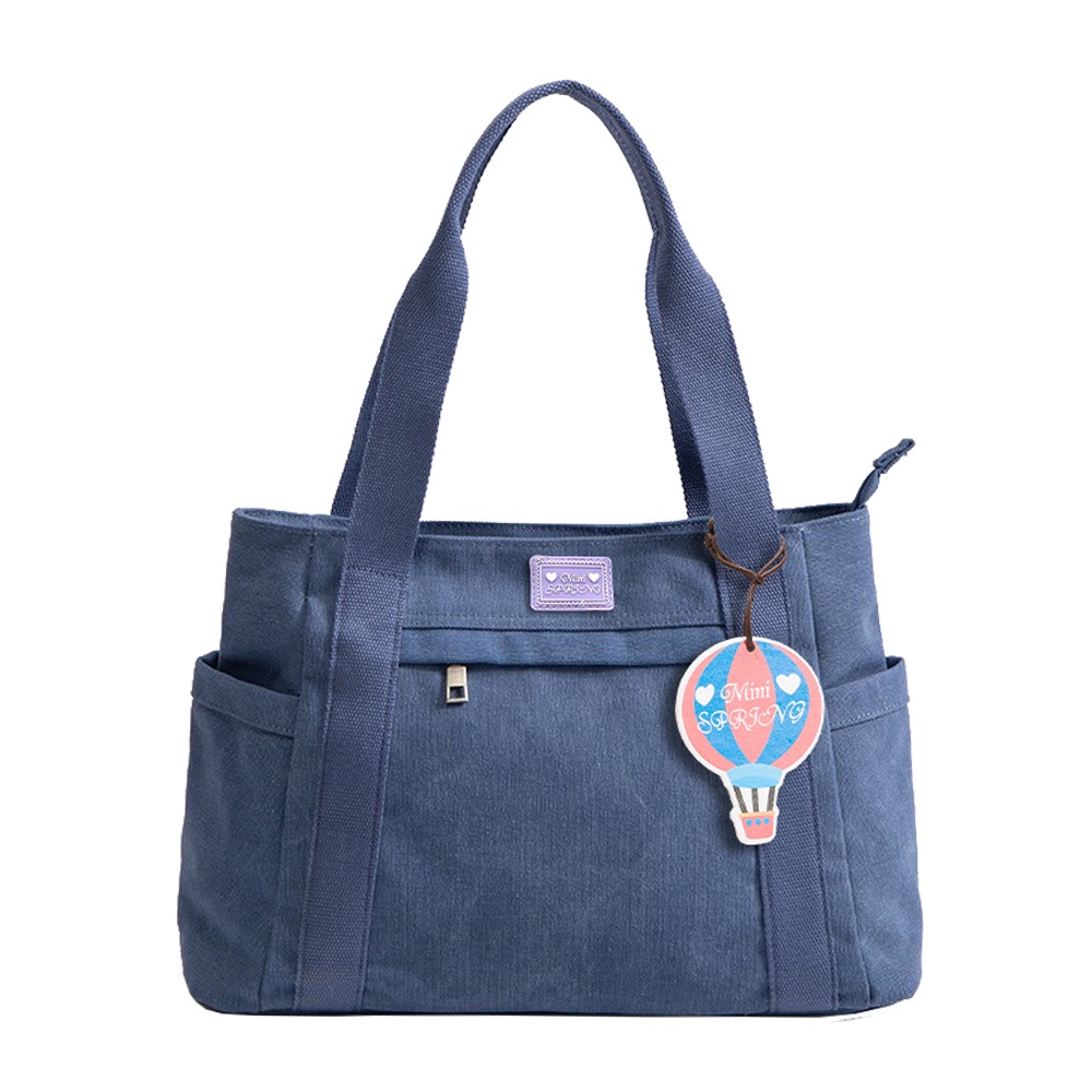 SPRING-日式簡約大容量復古肩背帆布包托特包大方包-多色, , large