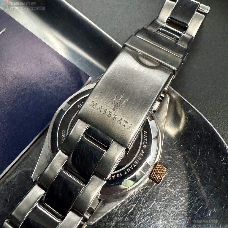 [星晴錶業]MASERATI手錶,32mm,R8853100502白色幾何立體圖形錶面玫瑰金錶殼銀色精鋼錶帶款, , large