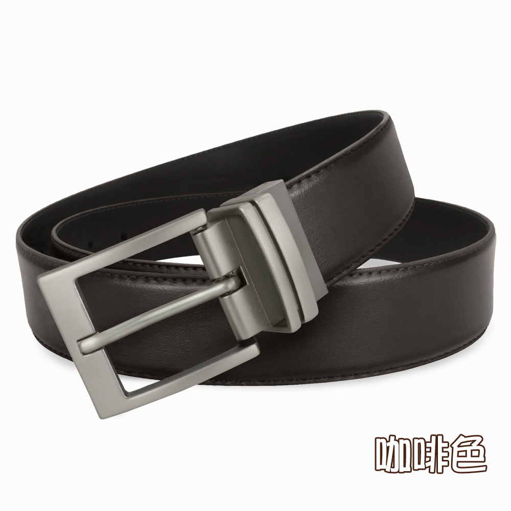 【CH-BELT 銓丞皮帶】休閒皮帶 正式商務 針扣夾座 男皮帶腰帶(黑/咖), , large