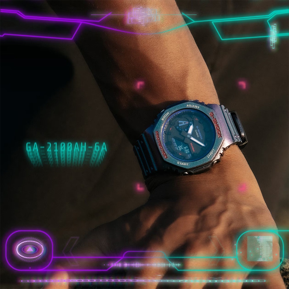 CASIO 卡西歐 G-SHOCK 電競玩家 炫彩烤漆 八角 手錶 GA-2100AH-6A, , large
