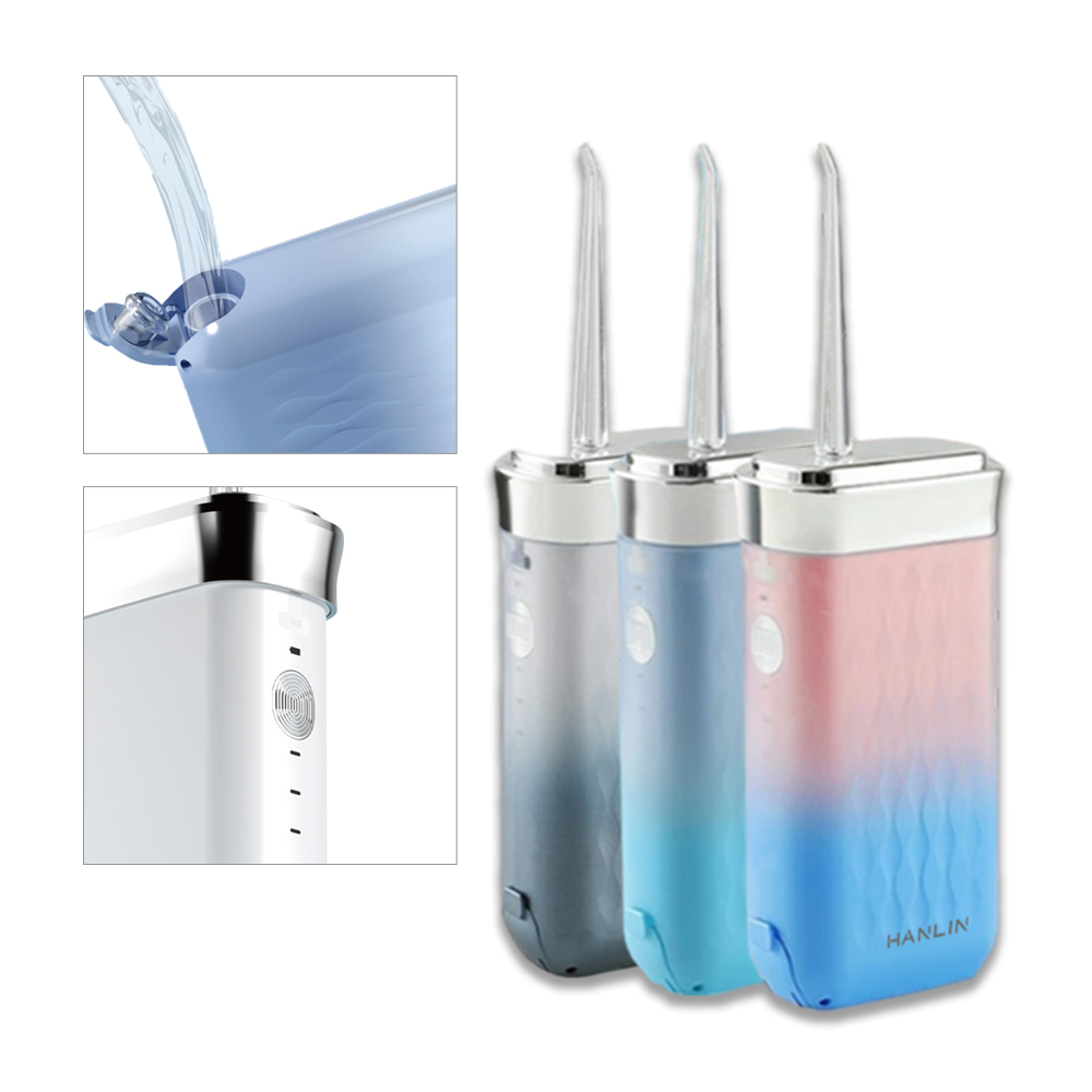 [HANLIN]-YAC1 MINI可式高效電動沖牙機 便攜式 伸縮電動 沖牙器, 漸變黑, large