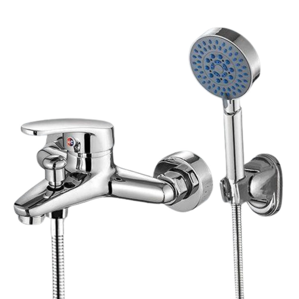 Copper and silver hot and cold water faucets, , large