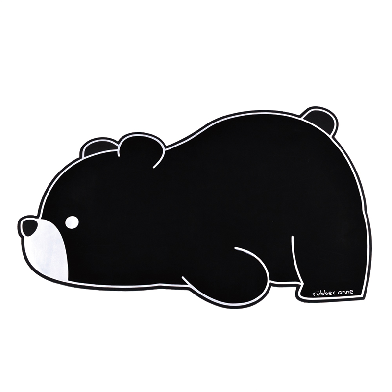 【怪獸】rubber anne 10秒頂吸 軟式珪藻土造型吸水地墊 黑白動物園 (64x40cm) -黑熊, , large