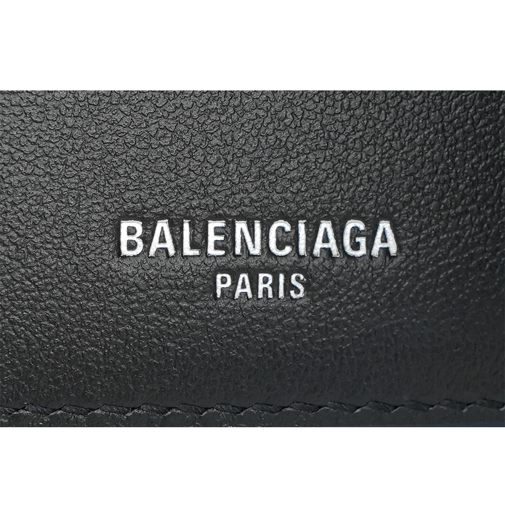 BALENCIAGA 金色燙印紋理牛皮對開護照夾/藍色, , large