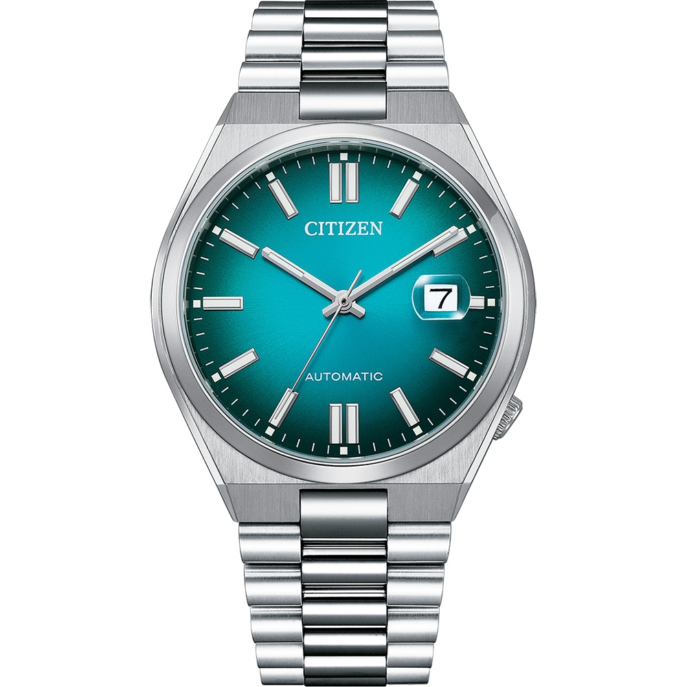 CITIZEN 星辰 漸層湖水綠 青春撞色機械錶 NJ0151-88X, , large