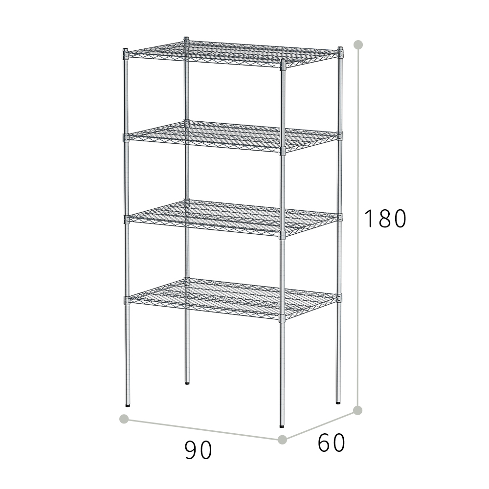 【Y HOUSE】90x60x180公分 荷重型四層鐵架 耐重層架 荷重型鐵力士架, , large