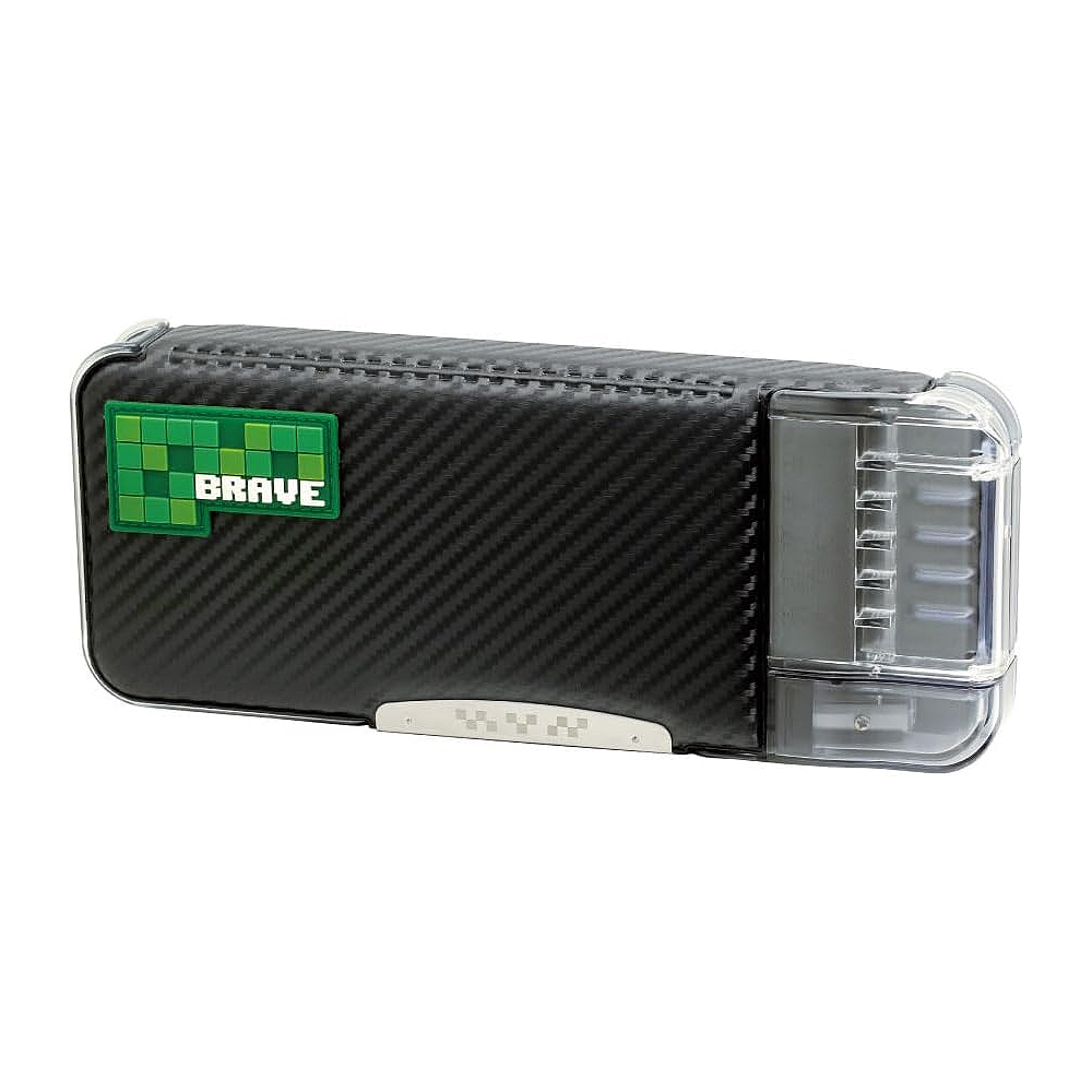 【龍品文創】日本SONIC FD-1012 騎士風透視耐用筆盒-D勇者黑