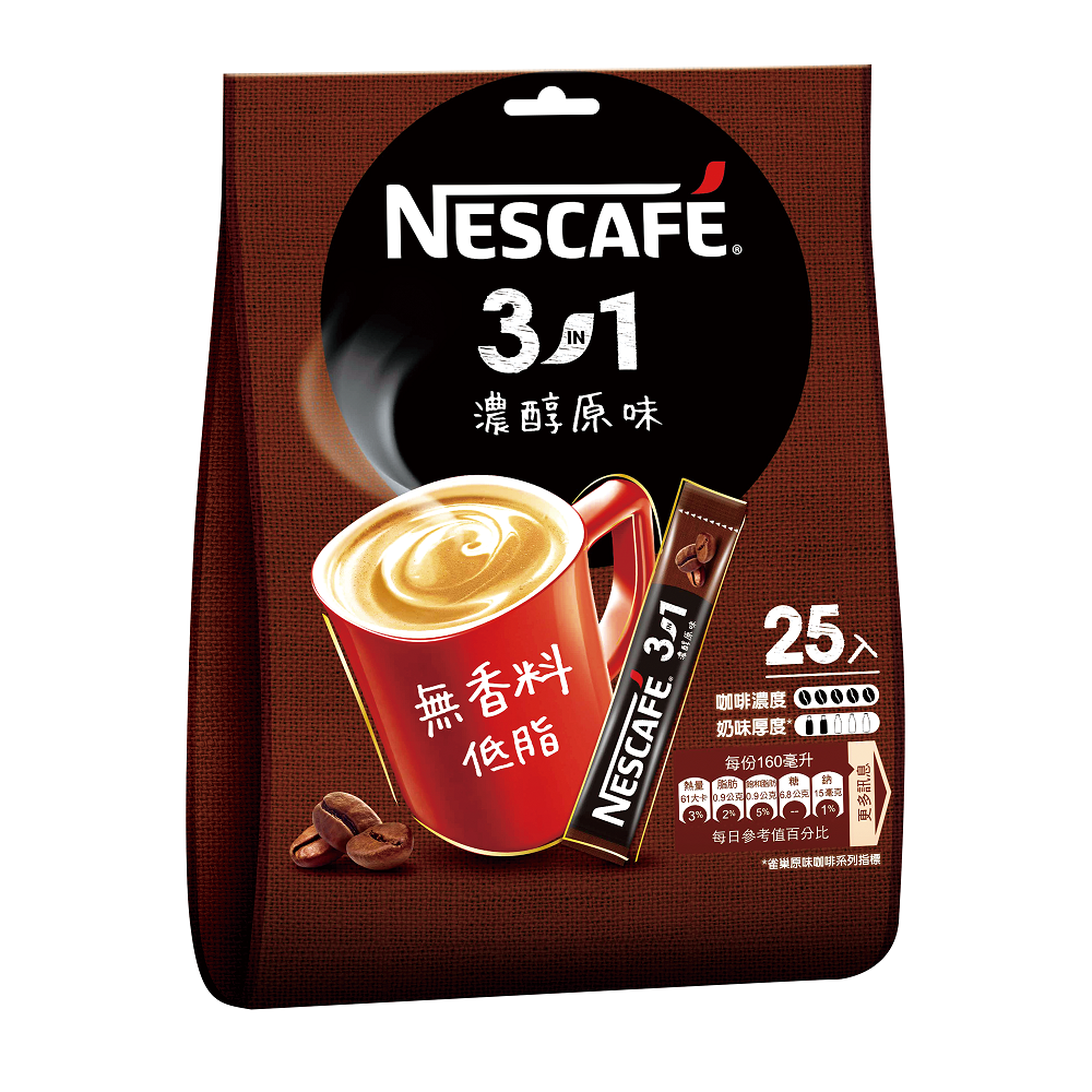 雀巢咖啡三合一濃醇原味 15gx25, , large