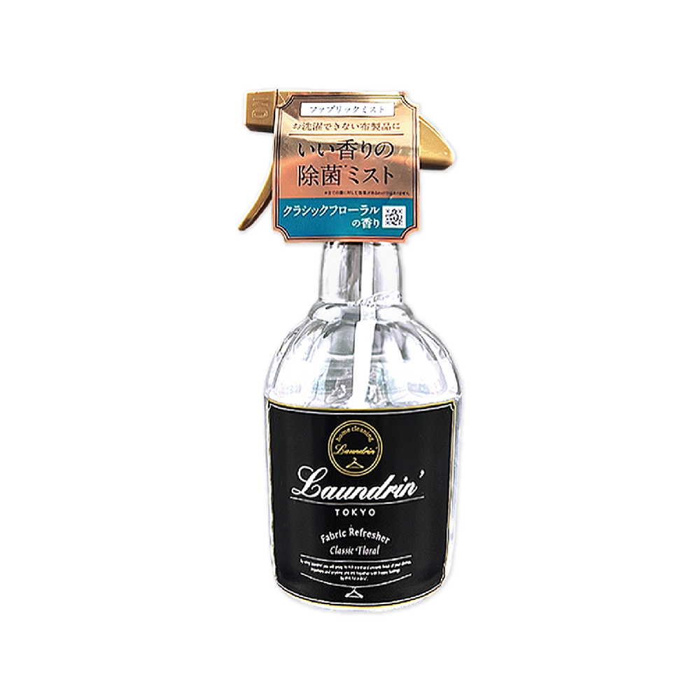 [日日好物]日本Laundrin朗德林-織品居家萬用植萃消臭芳香噴霧370ml/瓶-經典花香(布製品衣物多用途淨味香水,窗簾沙發寢具除臭異味,室內空間清新香氛), , large