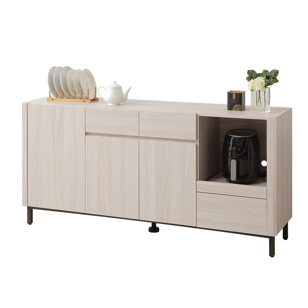 【唯熙傢俱】馬修斯橡木白5.3尺餐櫃, , large