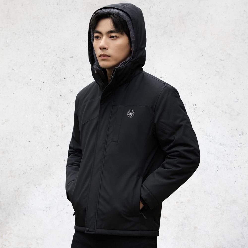 【億子洪】防水防風登山外套  加絨厚款-黑4XL【1899】, , large