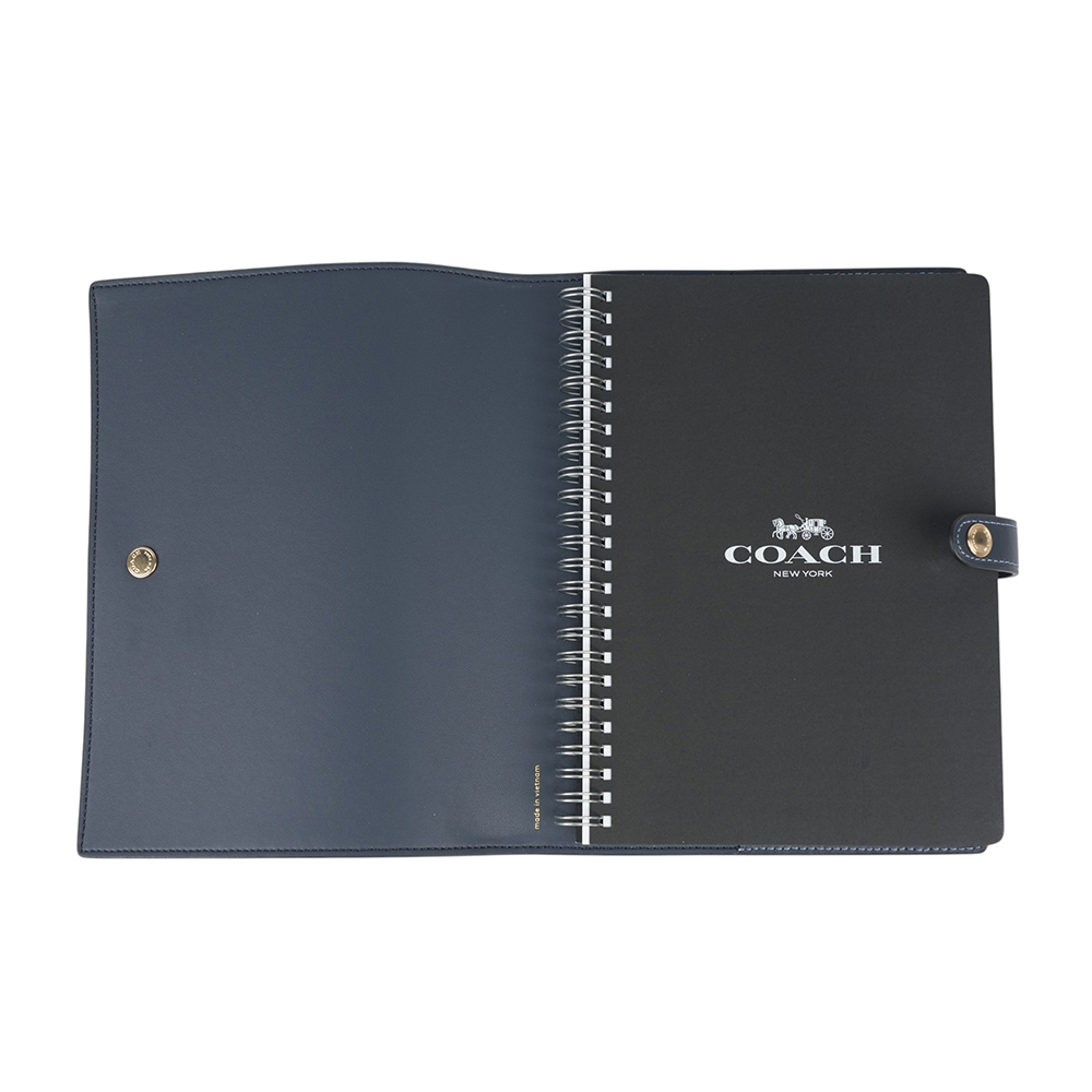COACH 櫻桃圖案塗層帆布及皮革筆記本/記事本/牛仔藍, , large