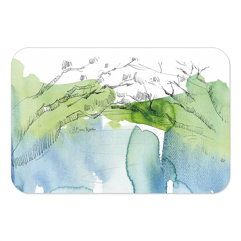 【Monster】 Soft Diatomaceous Earth Absorbent Mat – BiiJiuzi Collection (60x40cm) – Sihcao Green Tunnel – Flow