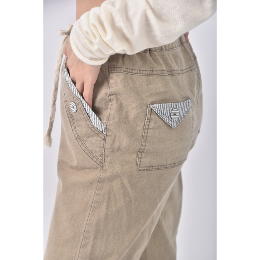 (2XL) 綁帶棕色長褲二手衣, , large