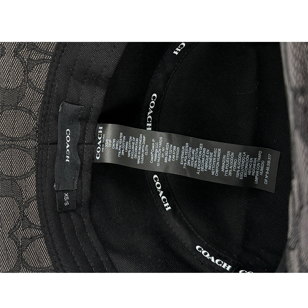COACH 滿版CC Logo 緹花布漁夫帽 M-L/炭灰色, , large