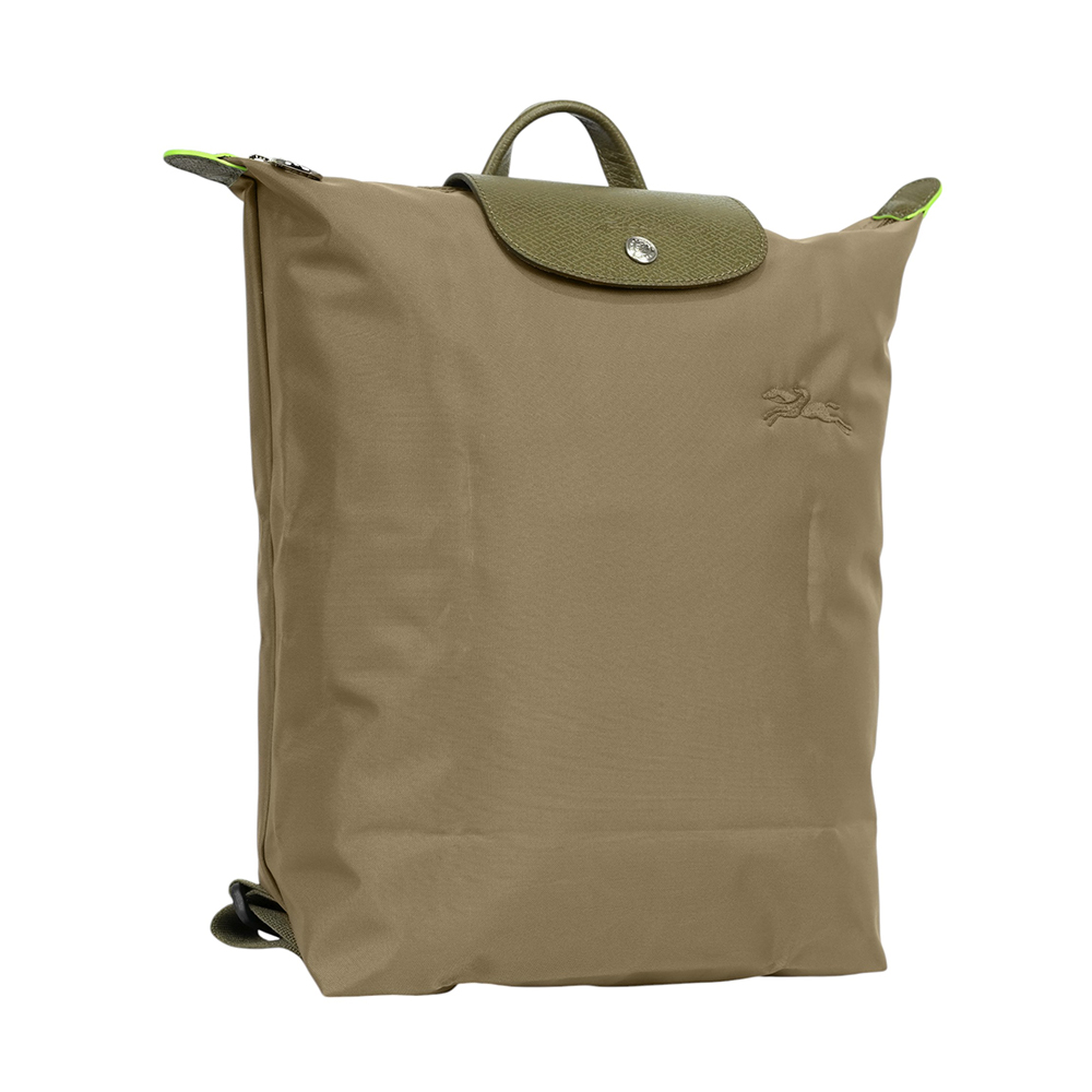 LONGCHAMP Le Pliage M 再生帆布中型折疊後背包/朝鮮薊色, , large