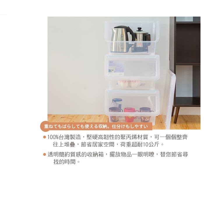 【Y HOUSE】Large-mouthed transparent white storage box Plastic storage box-medium size, , large