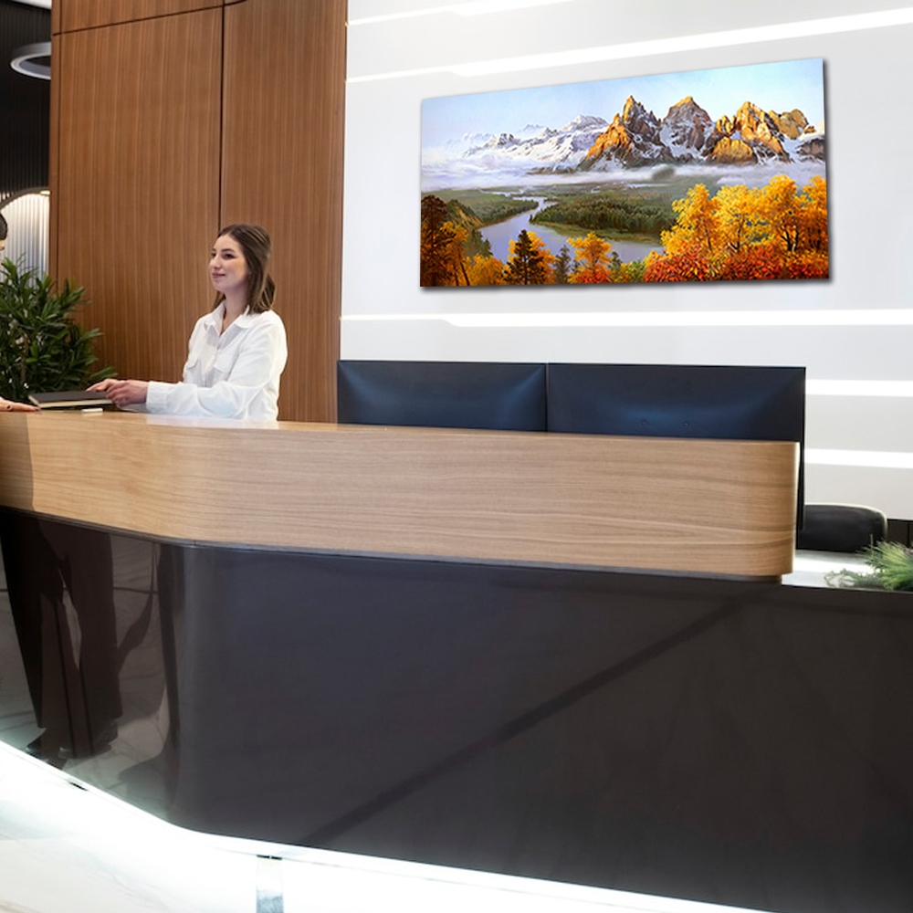 【御畫房】金山銀山 國家一級畫師手繪油畫60×120cm(VF-62), , large