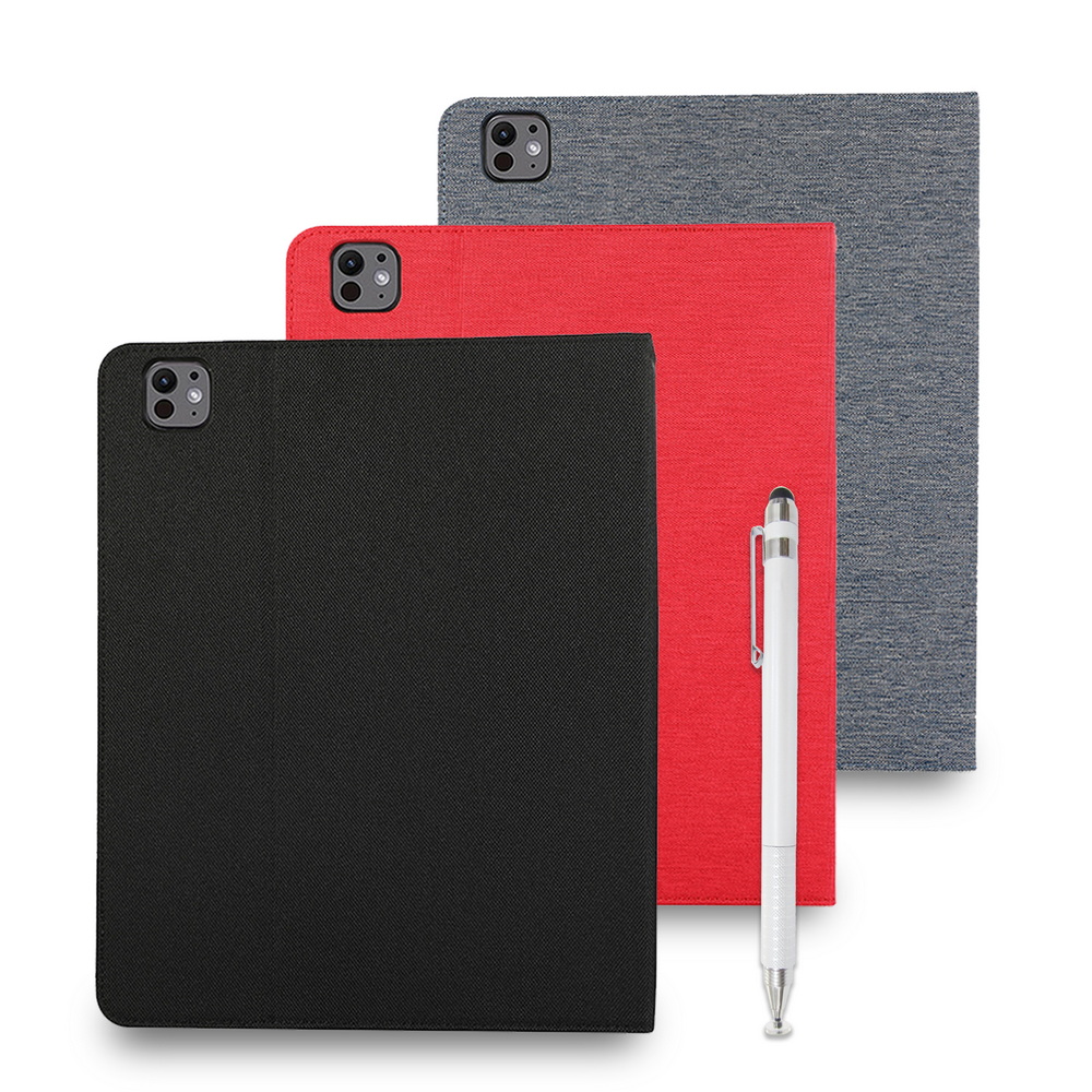 [LA124 Premium Fabric Texture Style] iPad Air 11-inch 2024 Tablet Protective Case (Built-in Pencil Holder) (with Precision Stylus Pen), , large