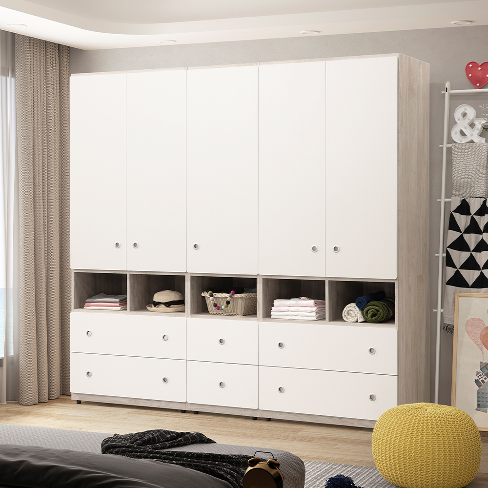 【唯熙傢俱】溫妮淺灰雙色6.9尺衣櫃, , large