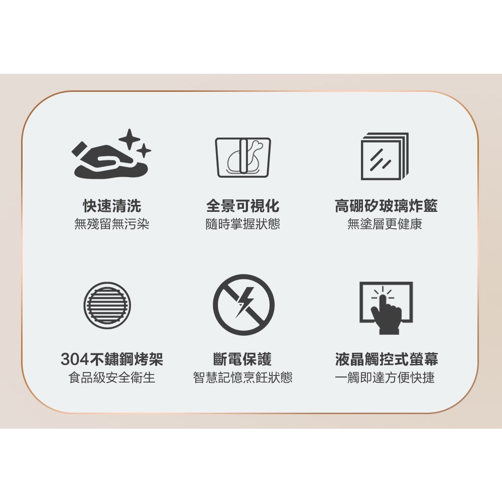 【Glolux】小白金3.5L晶鑽氣炸鍋 玻璃氣炸鍋 氣炸鍋 烘培紙, , large