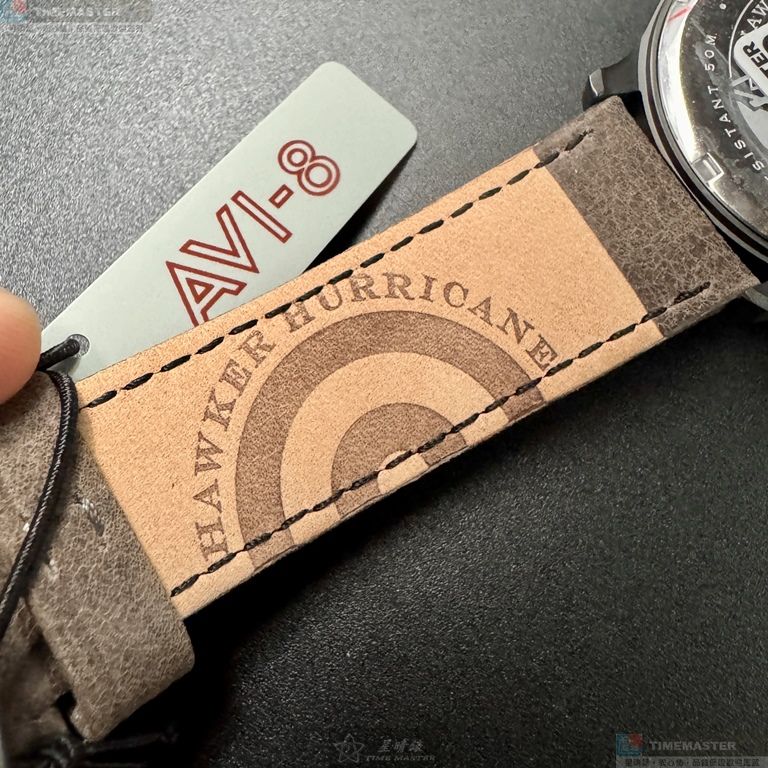 [星晴錶業]新品牌手錶,44mm,AV00004白色錶面槍灰色錶殼咖啡色真皮皮革錶帶款, , large