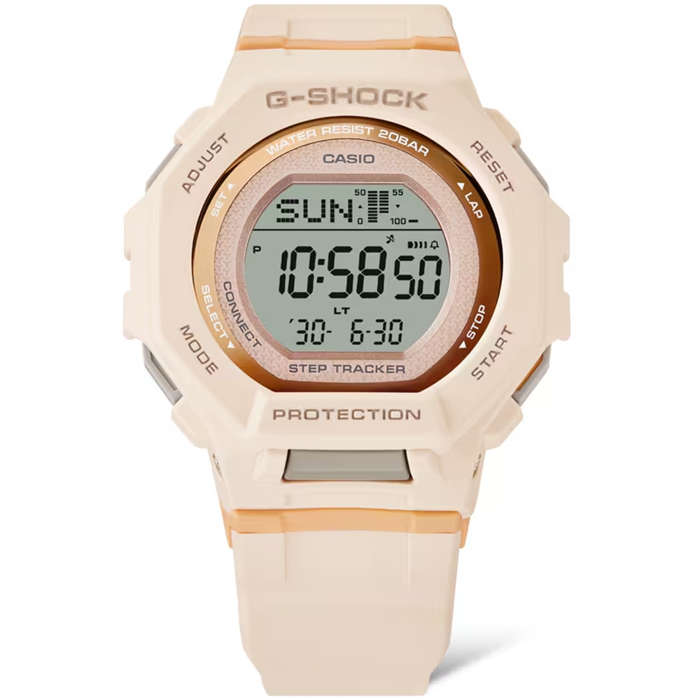 CASIO 卡西歐 G-SHOCK 計步藍芽手錶 柔和色調女錶 GMD-B300-4, , large
