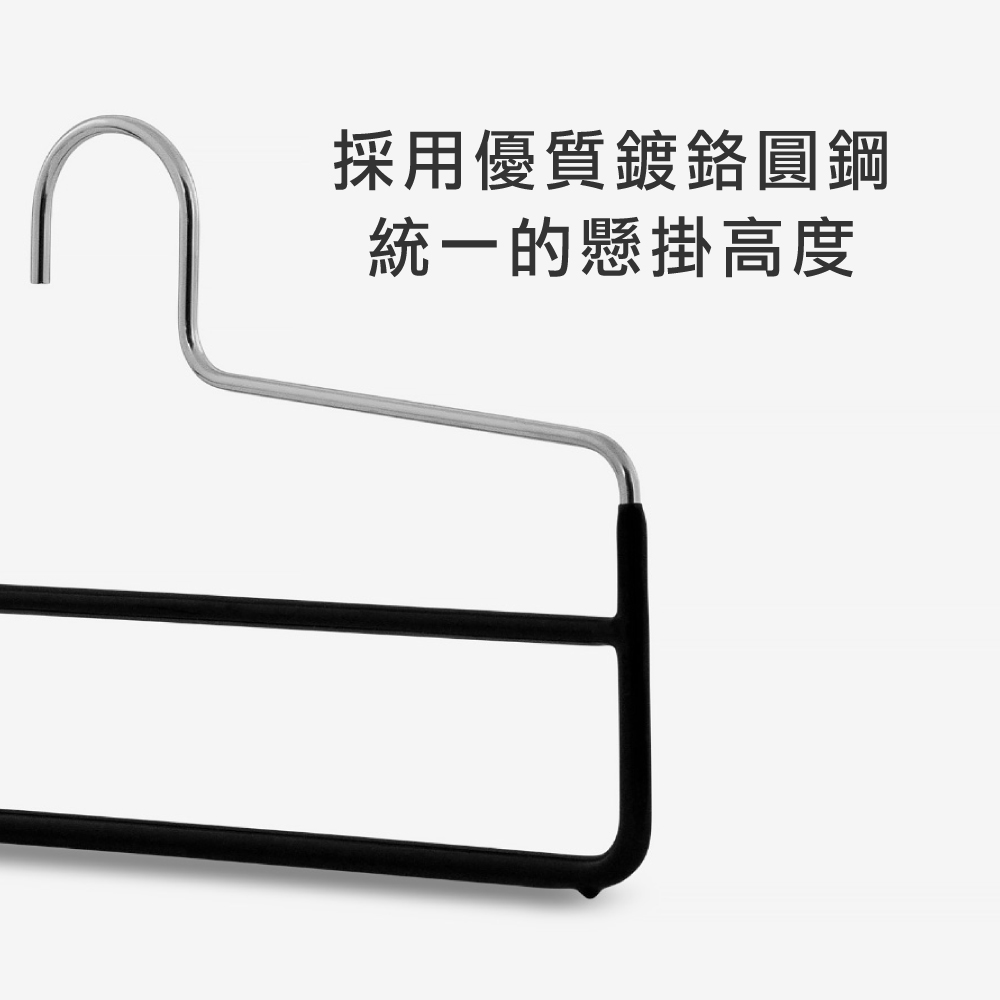 【德國MAWA】德國原裝進口 無痕止滑 多功能雙排褲架33cm 20入/黑 , , large