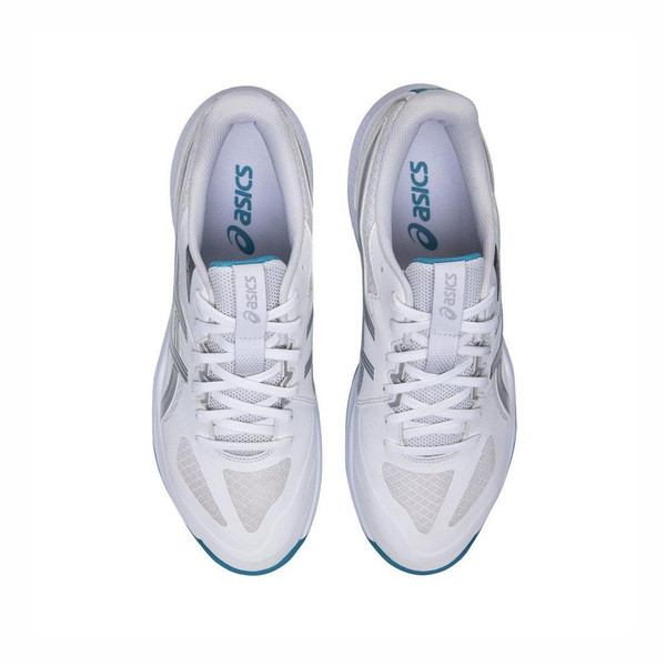 Asics Gel-tactic 13 2E 男女 排球鞋 寬楦 穩定 包覆 白 銀藍 [1073A084-100], , large