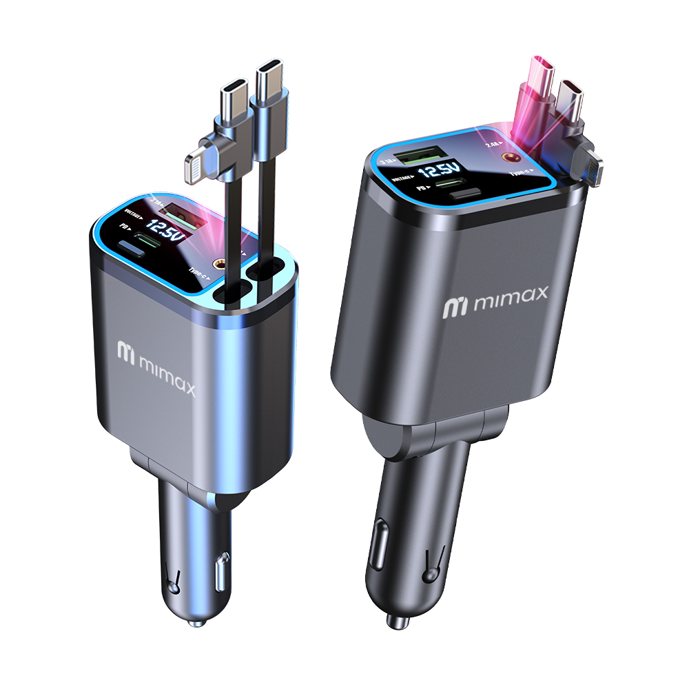 mimax 4-in-1 Retractable Car Charger