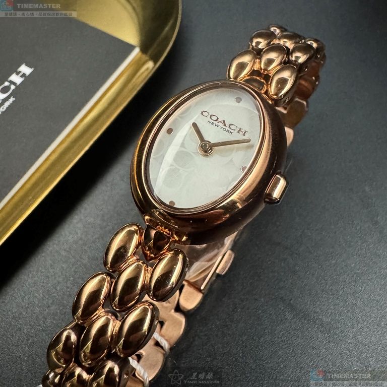 [星晴錶業]COACH手錶,22mm28mm,CH00267白色幾何立體圖形錶面玫瑰金色錶殼玫瑰金色精鋼錶帶款, , large