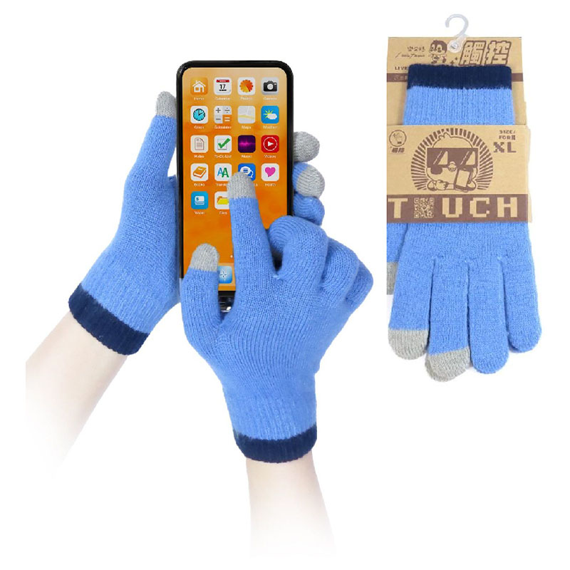 男樂企鵝保暖觸控手套-寶藍XL