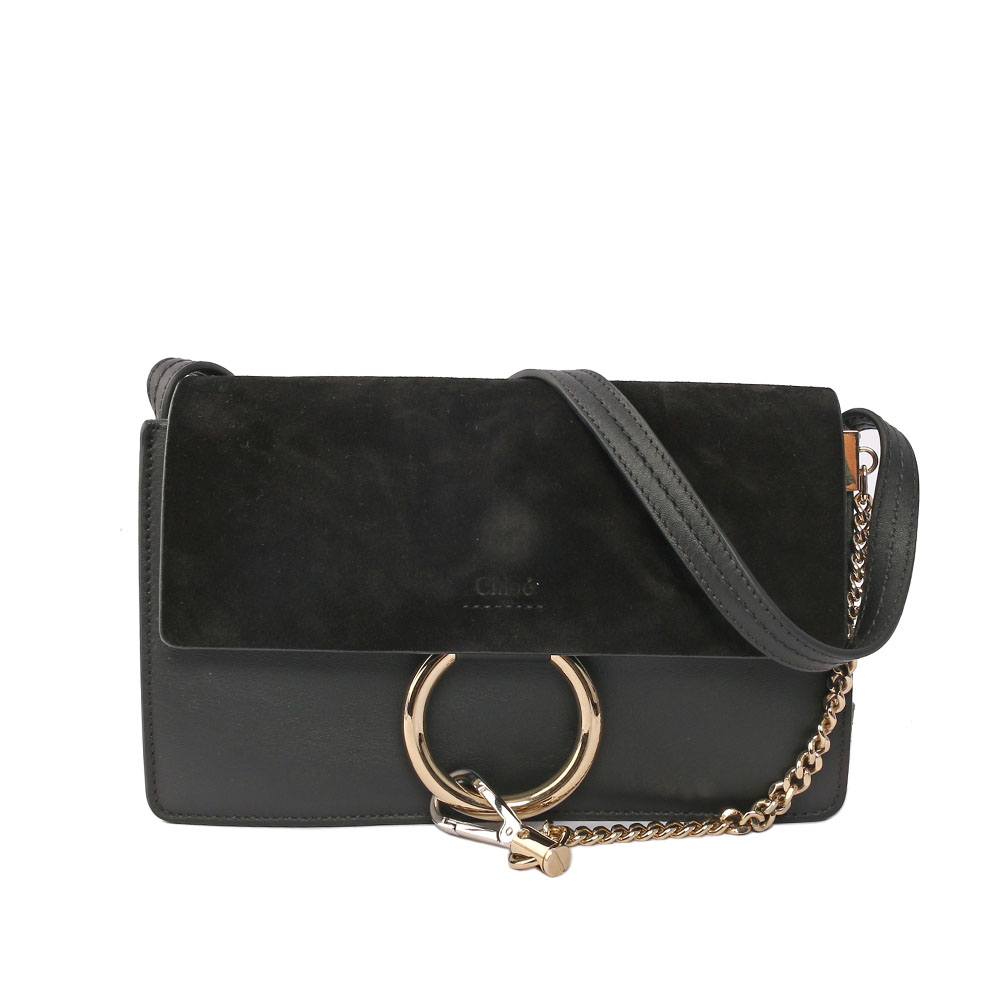 CHLOE' Faye Suede Shoulder Bag側揹肩包/黑色, , large