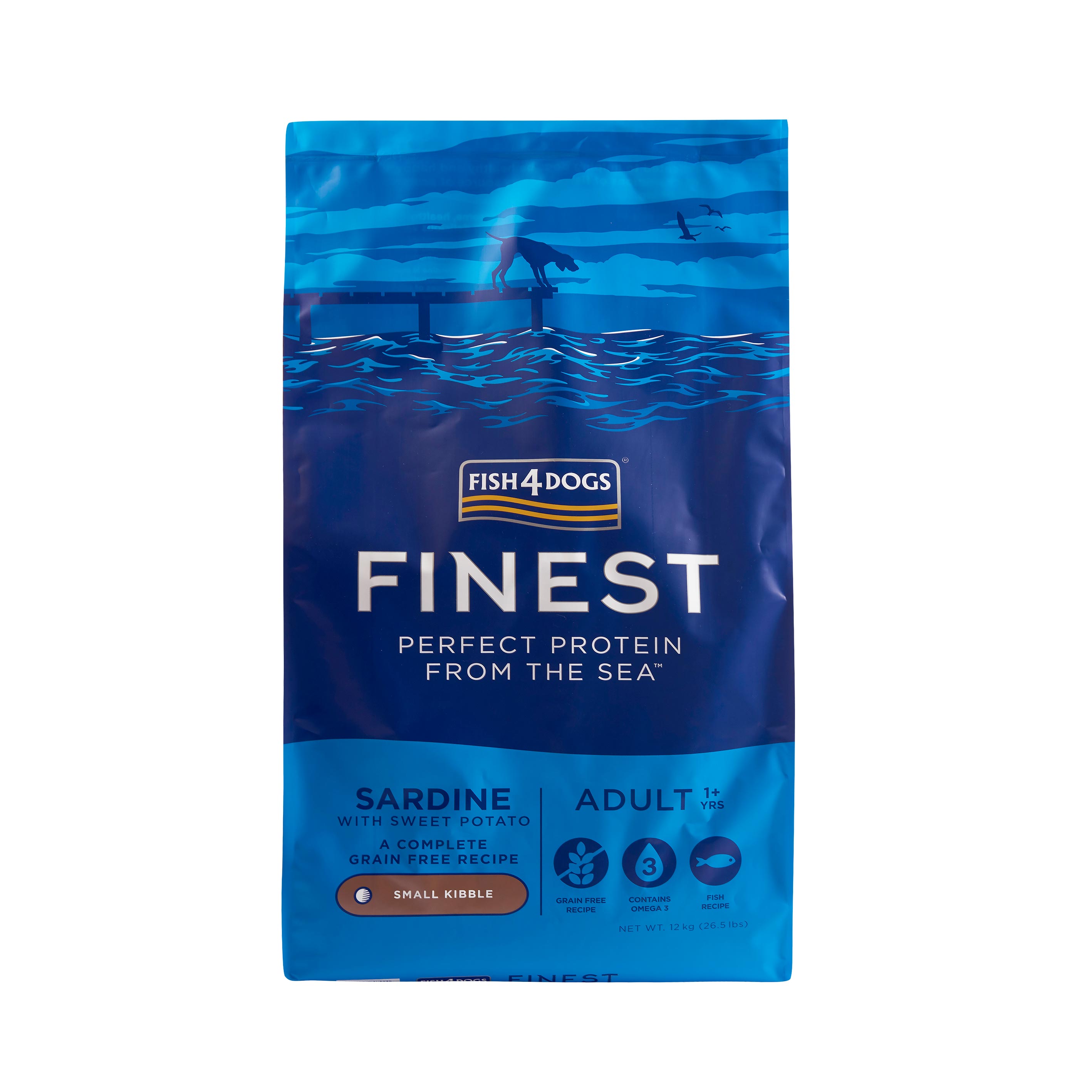 【倆寶貝精品館】海洋之星FISH4DOGS 無穀低敏沙丁魚(成犬 小顆粒-12kg), , large