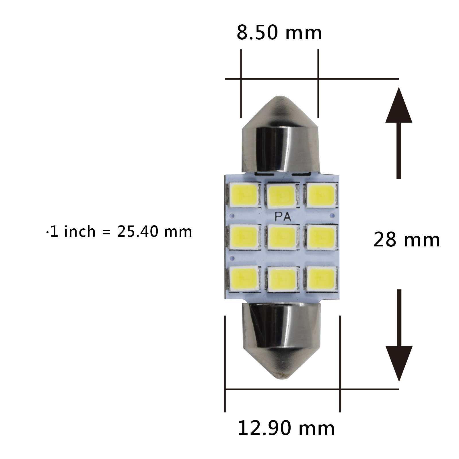 [PA LED] LED Festoon Interior Automotive Bulb White T10, , large