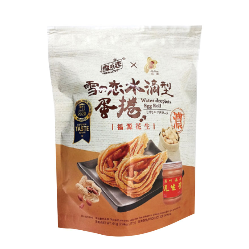 [泓俐]雪之戀X福源花生水滴型蛋捲64g
