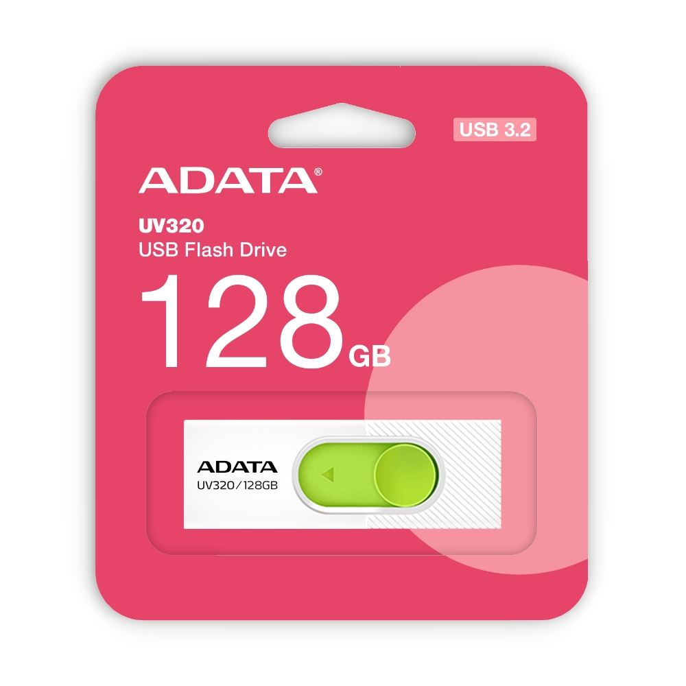【ADATA 威剛】UV320 128G 白色 USB 3.2 Gen 1 高速 隨身碟, , large
