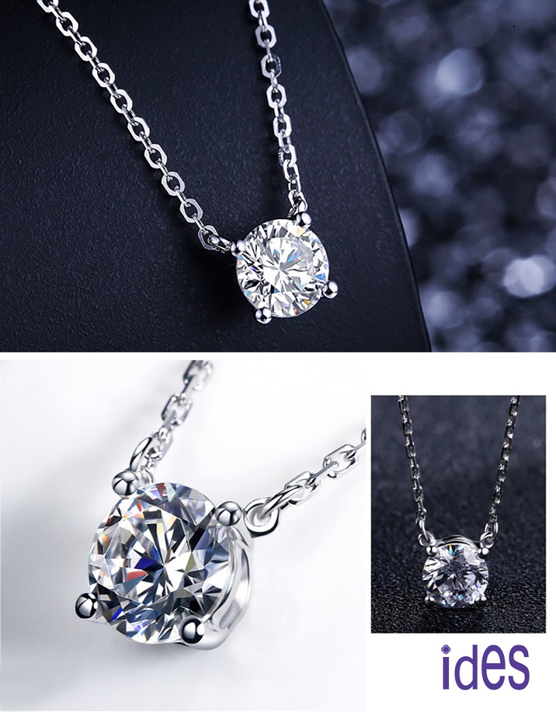 [ides愛蒂思]  新年禮物 買一送一 精選天然鑽石1克拉E/VS2頂級3EX車工鑽石項鍊鎖骨鍊/四爪套鍊, , large