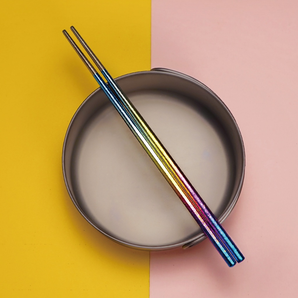 【純鈦冰晶八方筷 冰耀黑】鈦筷 環保筷 筷子 餐具 鈦餐具 環保餐具 露營 , , large