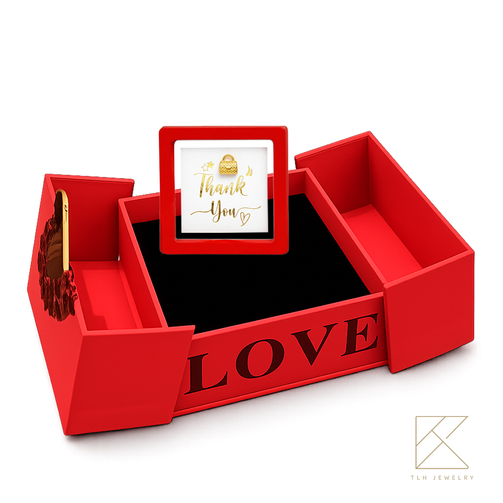 【TLH】母親節限定黃金擺件 包你幸福 純金999 約重0.07錢&plusmn;0.02 附贈母親節專屬包裝 (生日 送禮), , large