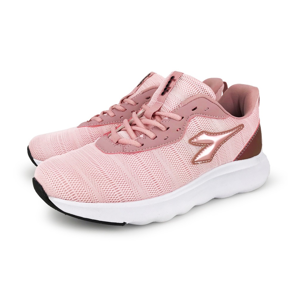 DIADORA迪亞多那 專業輕量慢跑鞋 女運動鞋 女鞋 簡約 時尚 透氣 保護後跟 Q彈 緩震 釋壓 耐磨 止滑 粉 黑, , large