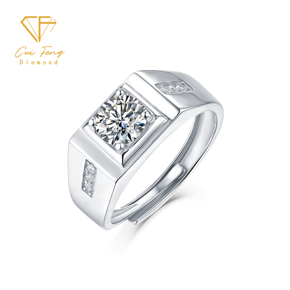 【CF鑽飾】戒指《1克拉男女對戒 典雅C》莫桑鑽 純銀 鑽戒, , large