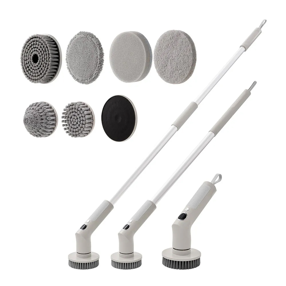 ARTISAN奧堤森 第三代USB兩用電動清潔刷 多功能 無線電動 清洗刷 清洗機 清洗高處 多刷頭 耐用 耐磨 暖月灰, , large