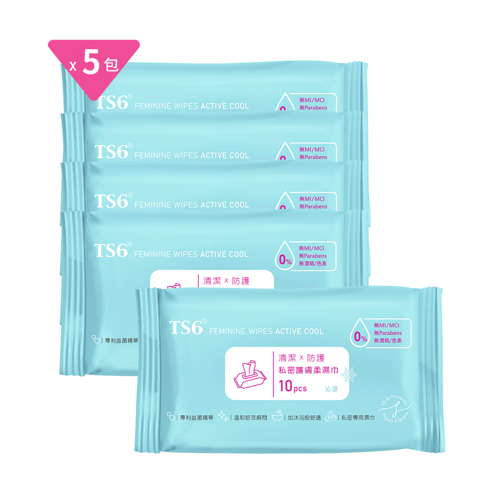 TS6 Feminine wipes Active Cool X5