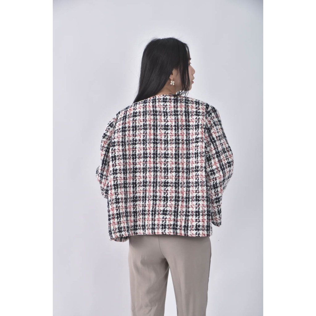 (M) 小香風排扣藍色外套二手衣, , large