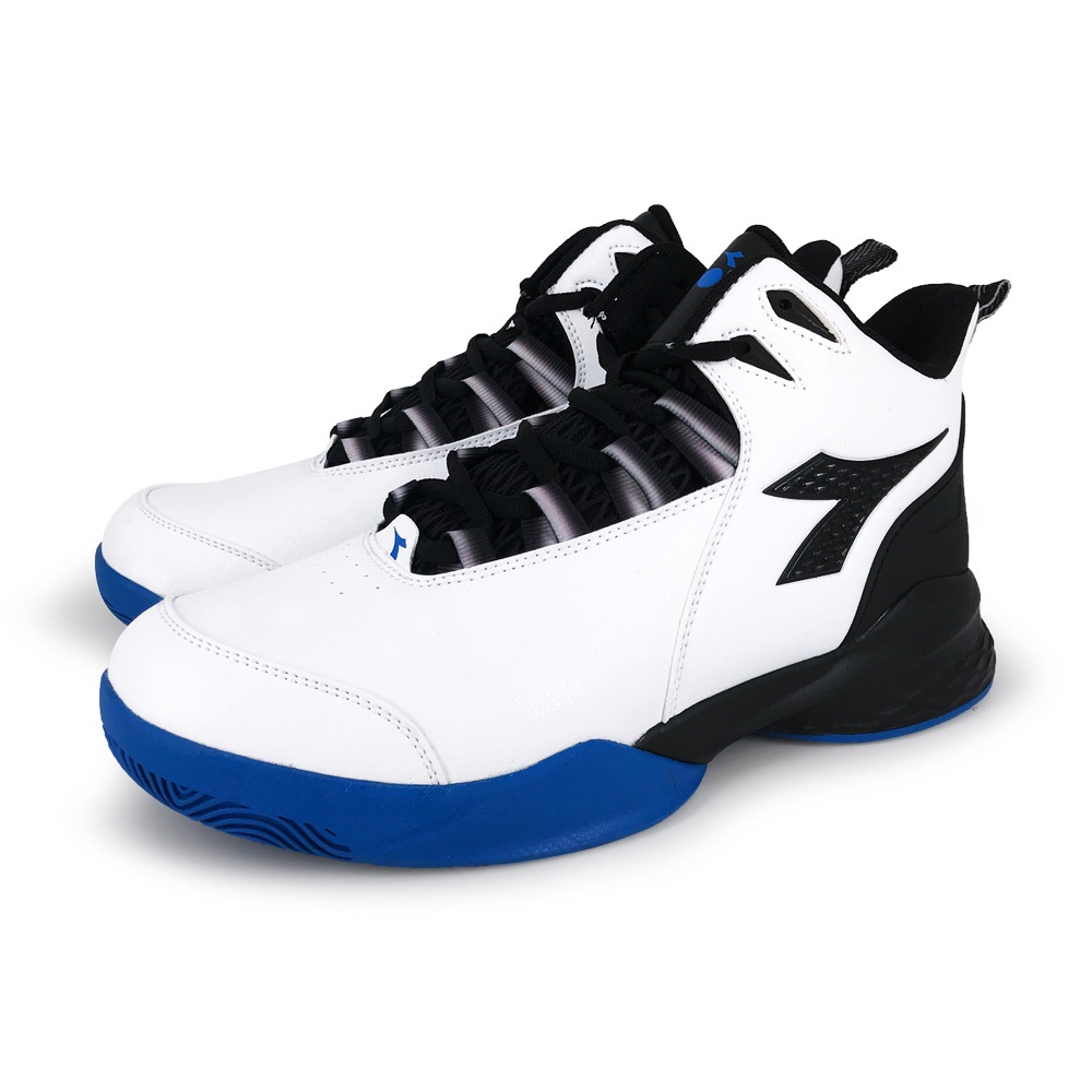 DIADORA迪亞多那 男段專業籃球鞋 男鞋 中筒 運動鞋 吸濕 排汗 透氣 Q彈 緩震 輕量 減壓 止滑 白藍 黑紅, , large