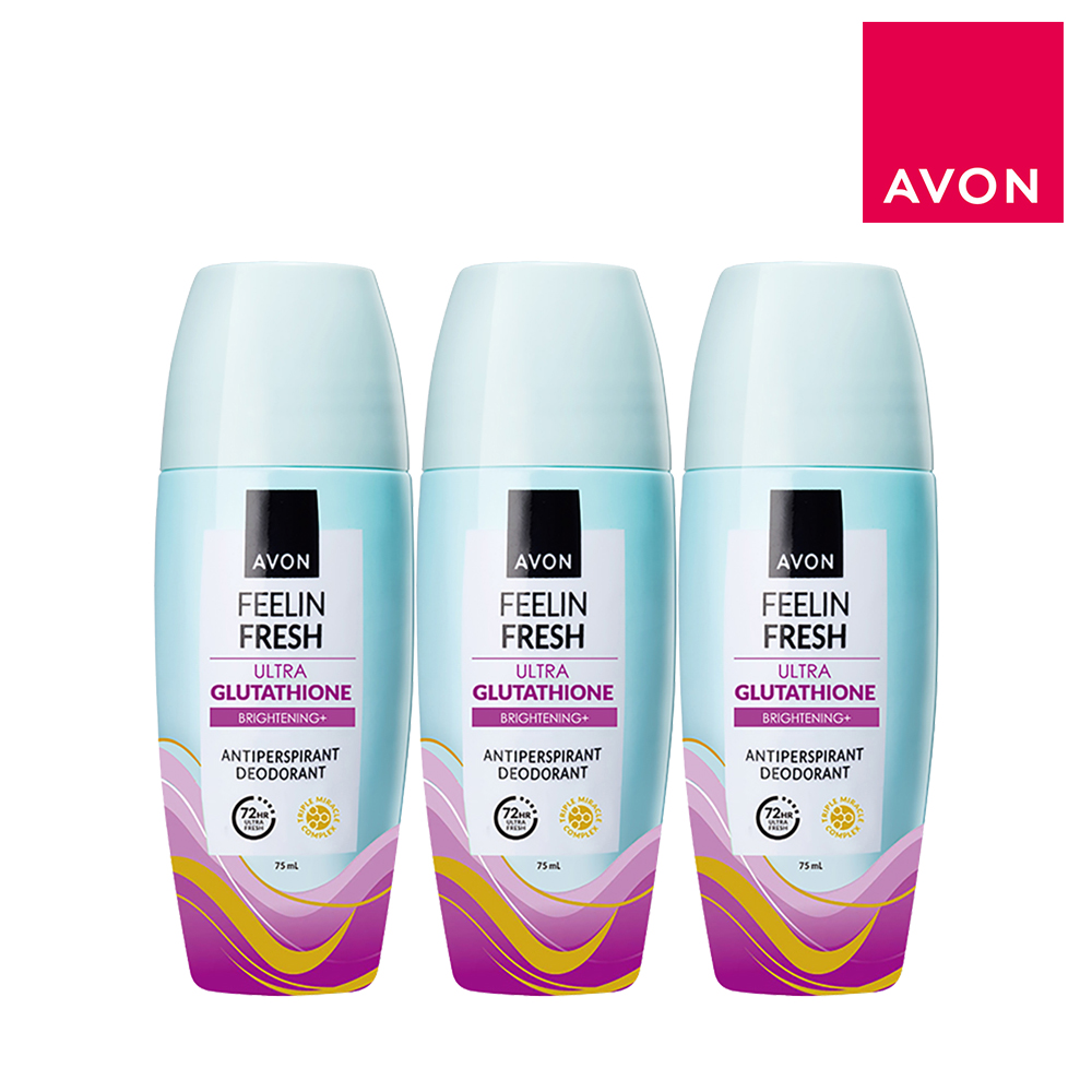 [AVON雅芳]美白透亮制汗體香劑75ml(3入組), , large